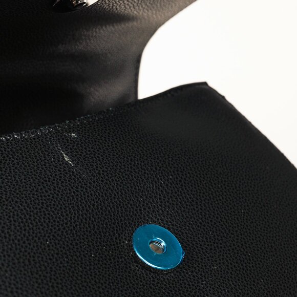 Jimmy Choo Cheri Black Soft Grainy Leather Crystal-Buckle Top Handle Bag - Picture 10 of 14